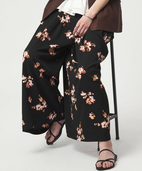 green label relaxing / グリーンレーベル リラクシング その他パンツ | ［size SHORTあり］フラワー フレア ワイドパンツ マシンウォッシャブル・接触冷感 | 詳細4