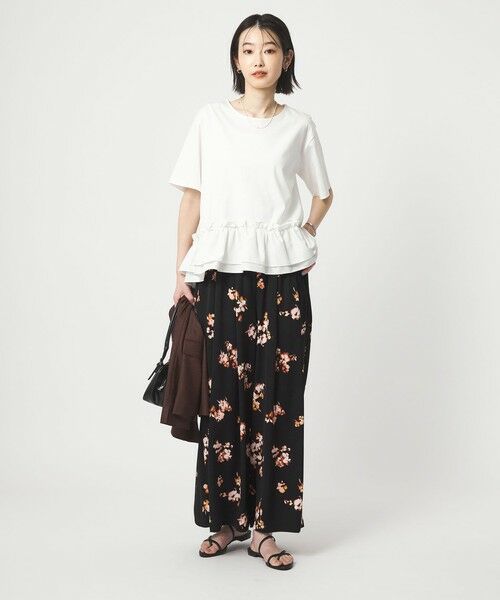 green label relaxing / グリーンレーベル リラクシング その他パンツ | ［size SHORTあり］フラワー フレア ワイドパンツ マシンウォッシャブル・接触冷感 | 詳細6