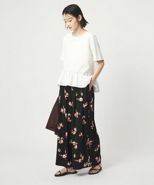 green label relaxing / グリーンレーベル リラクシング その他パンツ | ［size SHORTあり］フラワー フレア ワイドパンツ マシンウォッシャブル・接触冷感 | 詳細7