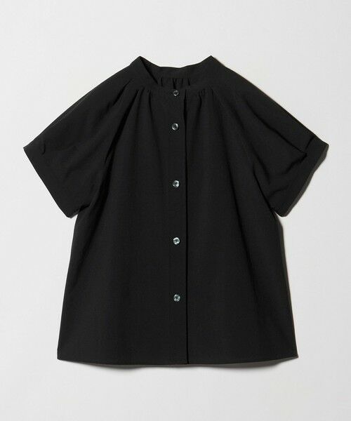 green label relaxing / グリーンレーベル リラクシング シャツ・ブラウス | スタンドネック 2WAY ブラウス（BLACK）