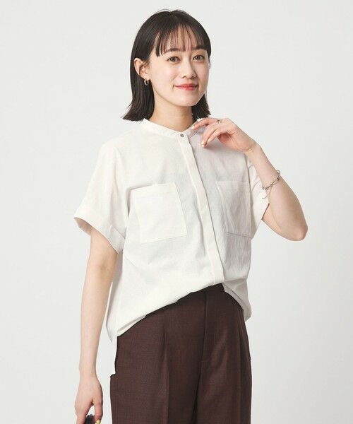 green label relaxing / グリーンレーベル リラクシング シャツ・ブラウス | Breeze Cool ポケット シャツ マシンウォッシャブル 吸水速乾 通気性 UVカット | 詳細1