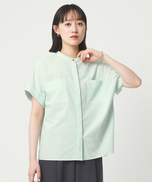 green label relaxing / グリーンレーベル リラクシング シャツ・ブラウス | Breeze Cool ポケット シャツ マシンウォッシャブル 吸水速乾 通気性 UVカット | 詳細9