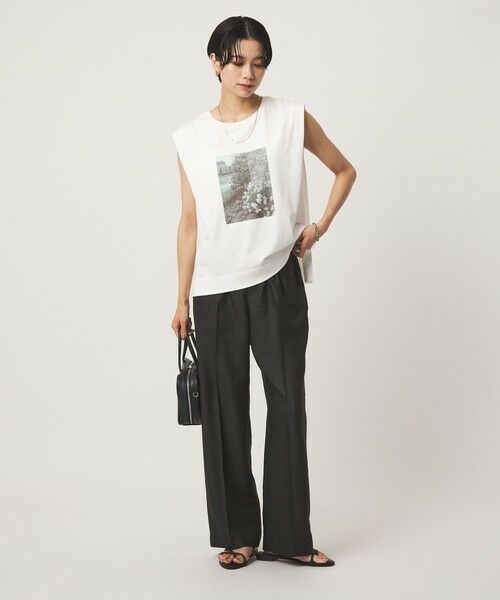 green label relaxing / グリーンレーベル リラクシング カットソー（半袖以外） | フォトプリント フレンチスリーブ Tシャツ 接触冷感 | 詳細2