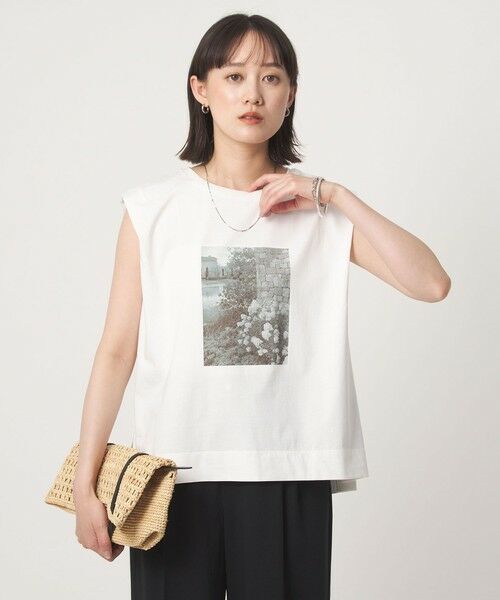 green label relaxing / グリーンレーベル リラクシング カットソー（半袖以外） | フォトプリント フレンチスリーブ Tシャツ 接触冷感 | 詳細4