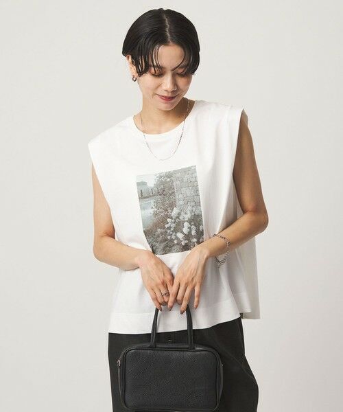 green label relaxing / グリーンレーベル リラクシング カットソー（半袖以外） | フォトプリント フレンチスリーブ Tシャツ 接触冷感（その他1）
