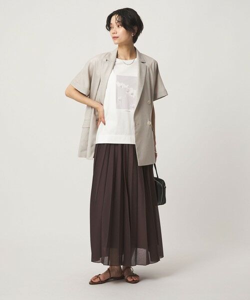 green label relaxing / グリーンレーベル リラクシング カットソー（半袖以外） | フォトプリント フレンチスリーブ Tシャツ 接触冷感 | 詳細18