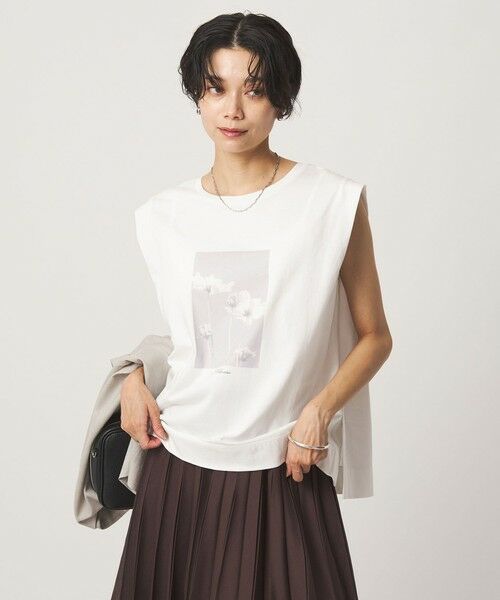green label relaxing / グリーンレーベル リラクシング カットソー（半袖以外） | フォトプリント フレンチスリーブ Tシャツ 接触冷感 | 詳細20