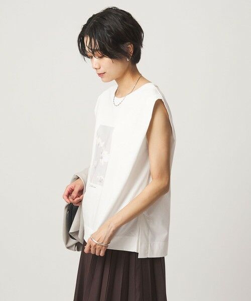 green label relaxing / グリーンレーベル リラクシング カットソー（半袖以外） | フォトプリント フレンチスリーブ Tシャツ 接触冷感 | 詳細14