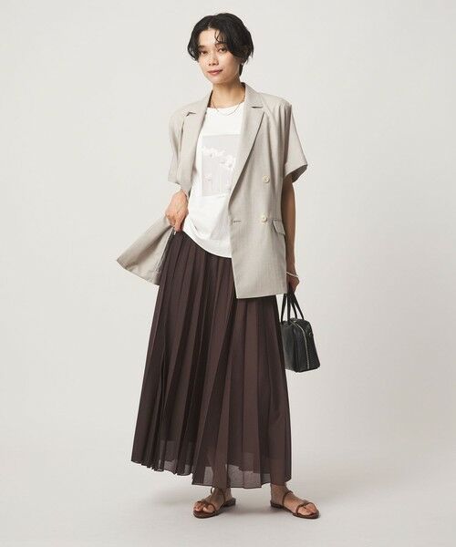 green label relaxing / グリーンレーベル リラクシング カットソー（半袖以外） | フォトプリント フレンチスリーブ Tシャツ 接触冷感 | 詳細17