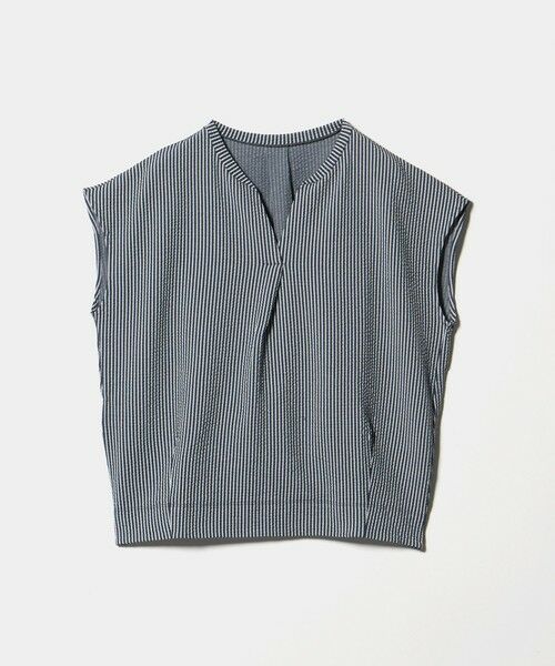 green label relaxing / グリーンレーベル リラクシング カットソー | サッカー タック フレンチスリーブ カットソー UVカット（COBALT）