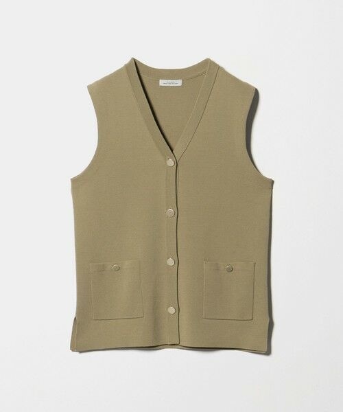 green label relaxing / グリーンレーベル リラクシング ベスト | ゴールドカラーボタン ニット ジレ（OLIVE）