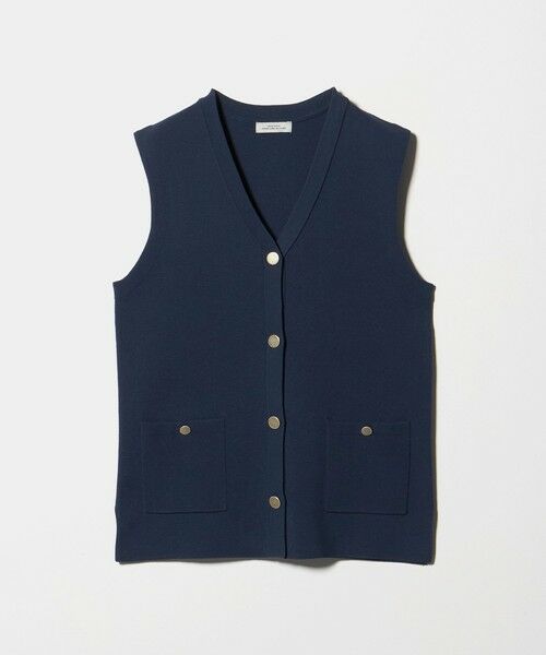 green label relaxing / グリーンレーベル リラクシング ベスト | ゴールドカラーボタン ニット ジレ（NAVY）