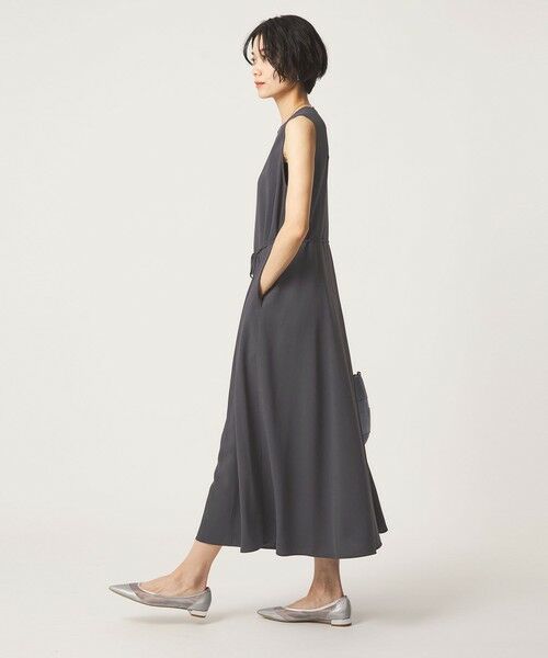 green label relaxing / グリーンレーベル リラクシング ロング・マキシ丈ワンピース | ［size SHORTあり］ジョーゼット テント ワンピース マシンウォッシャブル 接触冷感 | 詳細2