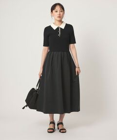 green label relaxing / グリーンレーベル リラクシング ロング・マキシ丈ワンピース | エリツキ ドッキング ショートスリーブ ワンピース