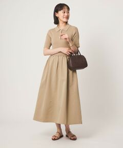 green label relaxing / グリーンレーベル リラクシング ロング・マキシ丈ワンピース | エリツキ ドッキング ショートスリーブ ワンピース