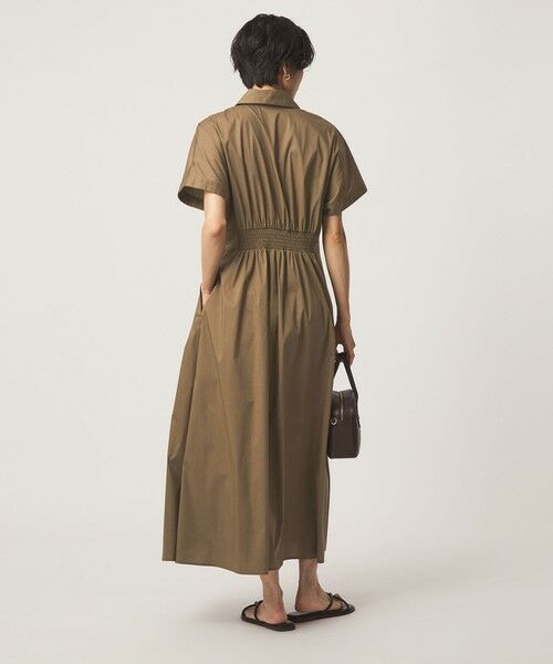 green label relaxing / グリーンレーベル リラクシング ロング・マキシ丈ワンピース | ［size SHORTあり］シャツ襟 フィット＆フレア タック ショートスリーブ ワンピース | 詳細4