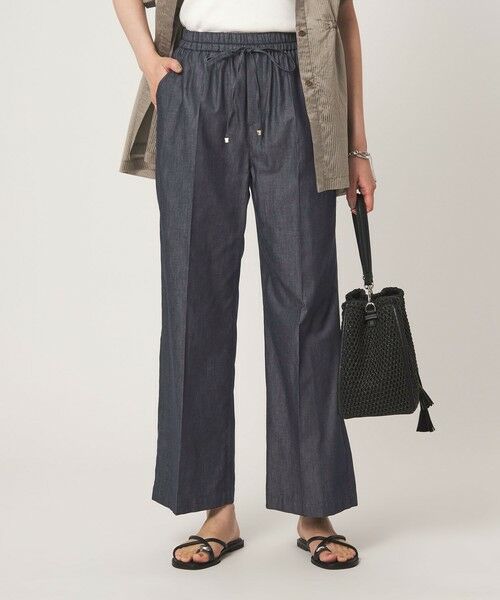 green label relaxing / グリーンレーベル リラクシング その他パンツ | ［size SHORT/TALLあり］ライト デニム ニーハイフレアパンツ（NAVY）