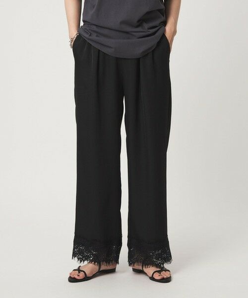green label relaxing / グリーンレーベル リラクシング その他パンツ | 【WEB限定】＜at ease＞スソ レース パンツ（BLACK）