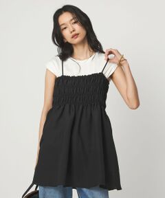 green label relaxing / グリーンレーベル リラクシング キャミソール・チューブトップ | シャーリング チュニック キャミソール