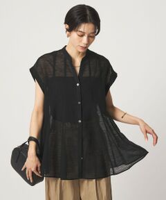 green label relaxing / グリーンレーベル リラクシング シャツ・ブラウス | ラミーライク マチフレア ショートスリーブ ブラウス 通気性