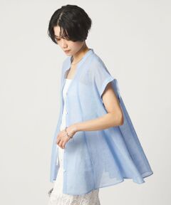 green label relaxing / グリーンレーベル リラクシング シャツ・ブラウス | ラミーライク マチフレア ショートスリーブ ブラウス 通気性