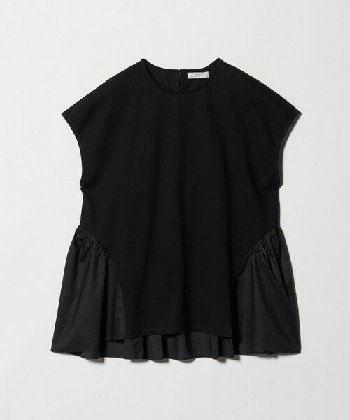 green label relaxing / グリーンレーベル リラクシング カットソー | エアリー ボリューム カットソー 接触冷感（BLACK）