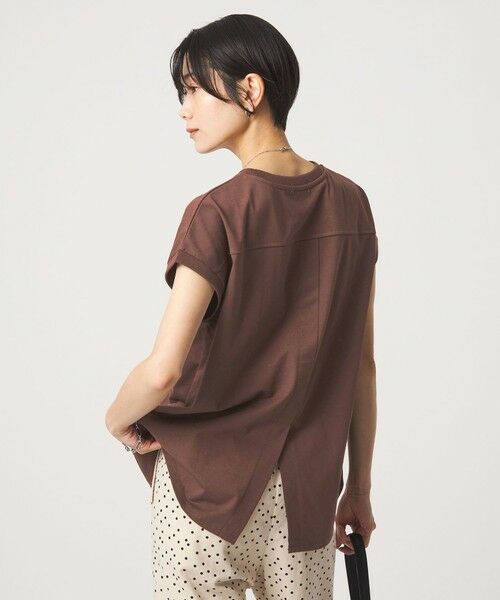 green label relaxing / グリーンレーベル リラクシング カットソー | バックスリット   プルオーバー カットソー 制菌（MD.BROWN）