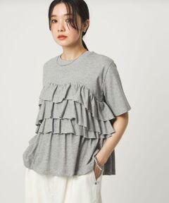 green label relaxing / グリーンレーベル リラクシング カットソー | 【WEB限定】＜at ease＞フロント フリル ショートスリーブ カットソー