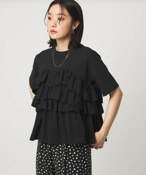 green label relaxing / グリーンレーベル リラクシング カットソー | 【WEB限定】＜at ease＞フロント フリル ショートスリーブ カットソー | 詳細6