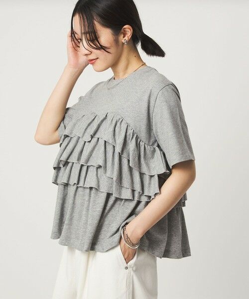 green label relaxing / グリーンレーベル リラクシング カットソー | 【WEB限定】＜at ease＞フロント フリル ショートスリーブ カットソー | 詳細12