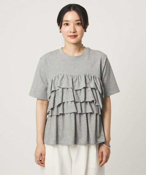 green label relaxing / グリーンレーベル リラクシング カットソー | 【WEB限定】＜at ease＞フロント フリル ショートスリーブ カットソー | 詳細18