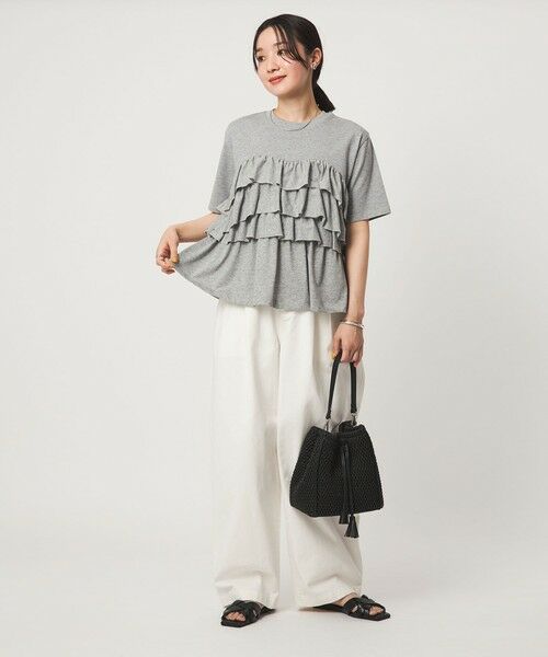 green label relaxing / グリーンレーベル リラクシング カットソー | 【WEB限定】＜at ease＞フロント フリル ショートスリーブ カットソー | 詳細14