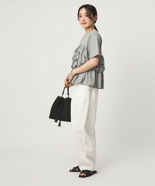 green label relaxing / グリーンレーベル リラクシング カットソー | 【WEB限定】＜at ease＞フロント フリル ショートスリーブ カットソー | 詳細16