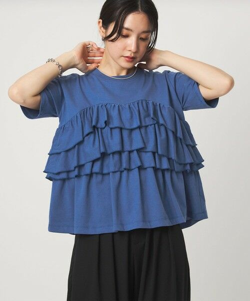 green label relaxing / グリーンレーベル リラクシング カットソー | 【WEB限定】＜at ease＞フロント フリル ショートスリーブ カットソー | 詳細24