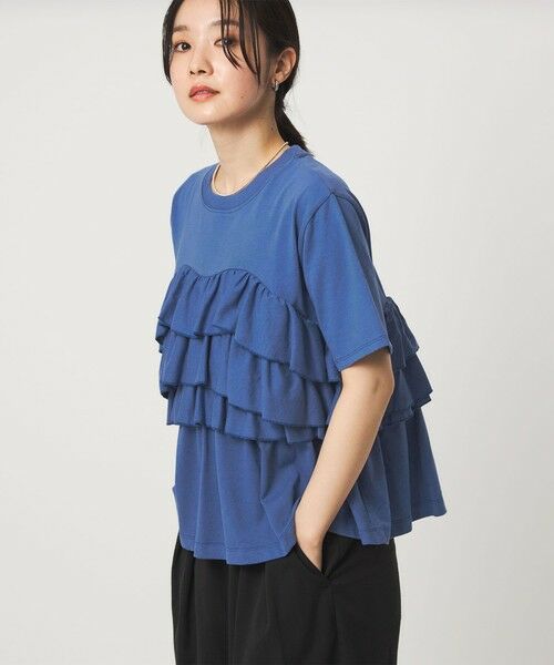 green label relaxing / グリーンレーベル リラクシング カットソー | 【WEB限定】＜at ease＞フロント フリル ショートスリーブ カットソー | 詳細25