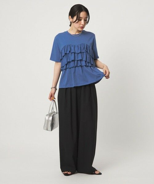 green label relaxing / グリーンレーベル リラクシング カットソー | 【WEB限定】＜at ease＞フロント フリル ショートスリーブ カットソー | 詳細28