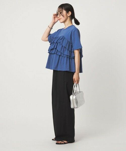 green label relaxing / グリーンレーベル リラクシング カットソー | 【WEB限定】＜at ease＞フロント フリル ショートスリーブ カットソー | 詳細29