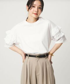 green label relaxing / グリーンレーベル リラクシング カットソー | 【WEB限定】＜at ease＞袖フリル  ショートスリーブ カットソー