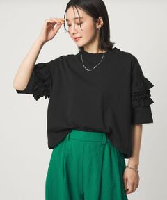 green label relaxing / グリーンレーベル リラクシング カットソー | 【WEB限定】＜at ease＞袖フリル  ショートスリーブ カットソー