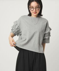 green label relaxing / グリーンレーベル リラクシング カットソー | 【WEB限定】＜at ease＞袖フリル  ショートスリーブ カットソー