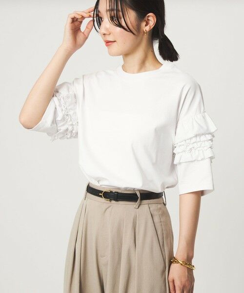green label relaxing / グリーンレーベル リラクシング カットソー | 【WEB限定】＜at ease＞袖フリル  ショートスリーブ カットソー | 詳細2
