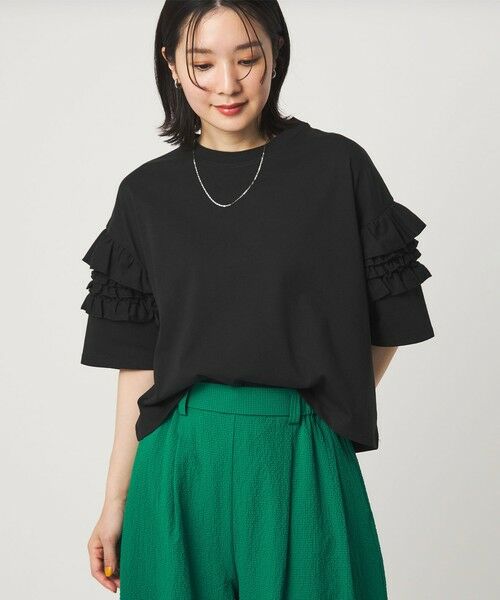 green label relaxing / グリーンレーベル リラクシング カットソー | 【WEB限定】＜at ease＞袖フリル  ショートスリーブ カットソー | 詳細7
