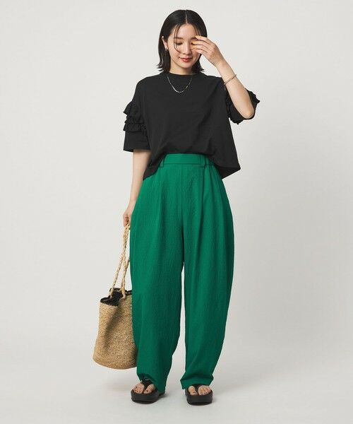 green label relaxing / グリーンレーベル リラクシング カットソー | 【WEB限定】＜at ease＞袖フリル  ショートスリーブ カットソー | 詳細8