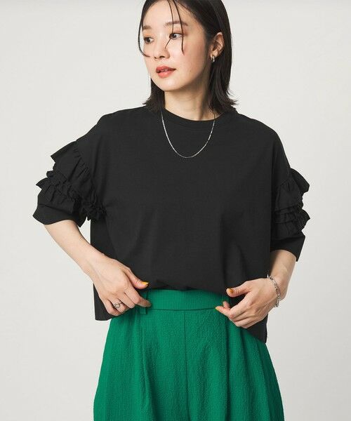 green label relaxing / グリーンレーベル リラクシング カットソー | 【WEB限定】＜at ease＞袖フリル  ショートスリーブ カットソー | 詳細6