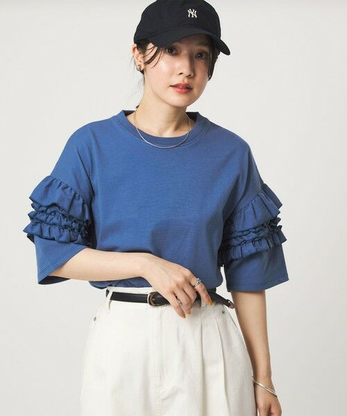 green label relaxing / グリーンレーベル リラクシング カットソー | 【WEB限定】＜at ease＞袖フリル  ショートスリーブ カットソー | 詳細18