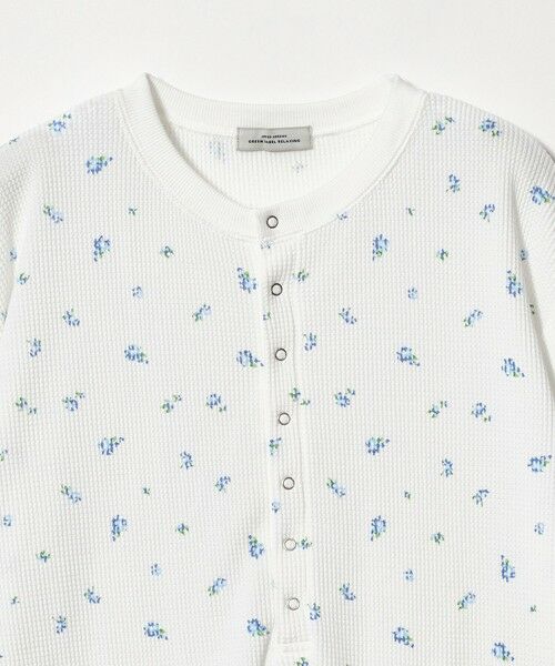 green label relaxing / グリーンレーベル リラクシング カットソー | 【WEB限定】＜at ease＞ワッフル ヘンリーネック  フラワープリント 5分袖 カットソー | 詳細13