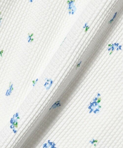 green label relaxing / グリーンレーベル リラクシング カットソー | 【WEB限定】＜at ease＞ワッフル ヘンリーネック  フラワープリント 5分袖 カットソー | 詳細17