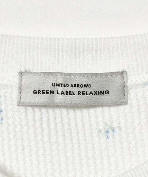green label relaxing / グリーンレーベル リラクシング カットソー | 【WEB限定】＜at ease＞ワッフル ヘンリーネック  フラワープリント 5分袖 カットソー | 詳細18