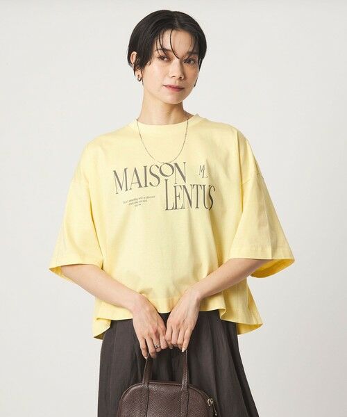 green label relaxing / グリーンレーベル リラクシング Tシャツ | バック タック ロゴ Tシャツ(YELLOW)