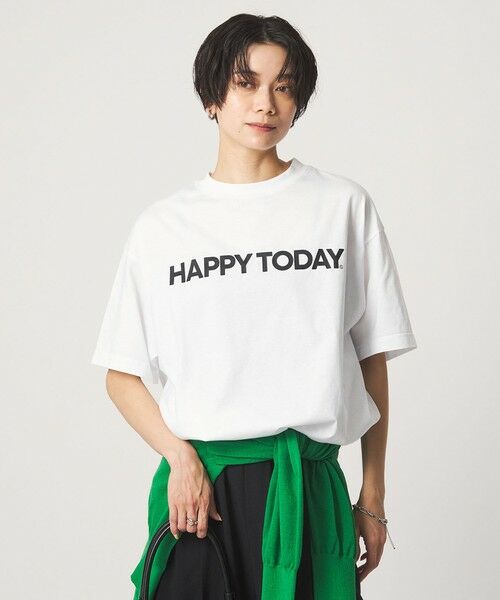 green label relaxing / グリーンレーベル リラクシング カットソー | ヘムギャザー ロゴ Tシャツ | 詳細1